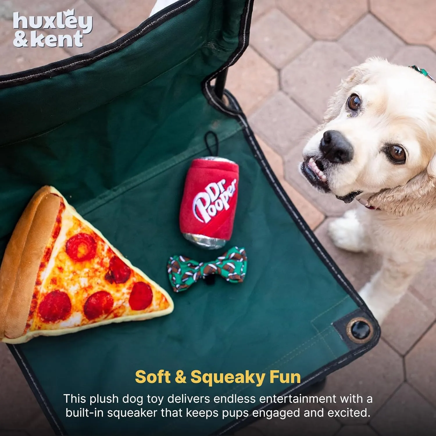 Huxley & Kent for Dogs - Dr Pooper (Small) - Power Plush Funny Dog Toy with Squeaker - H&K Squeaky