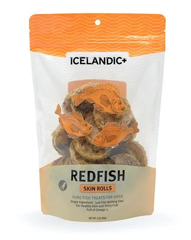 Icelandic  Redfish Skin Rolls Dog Treats