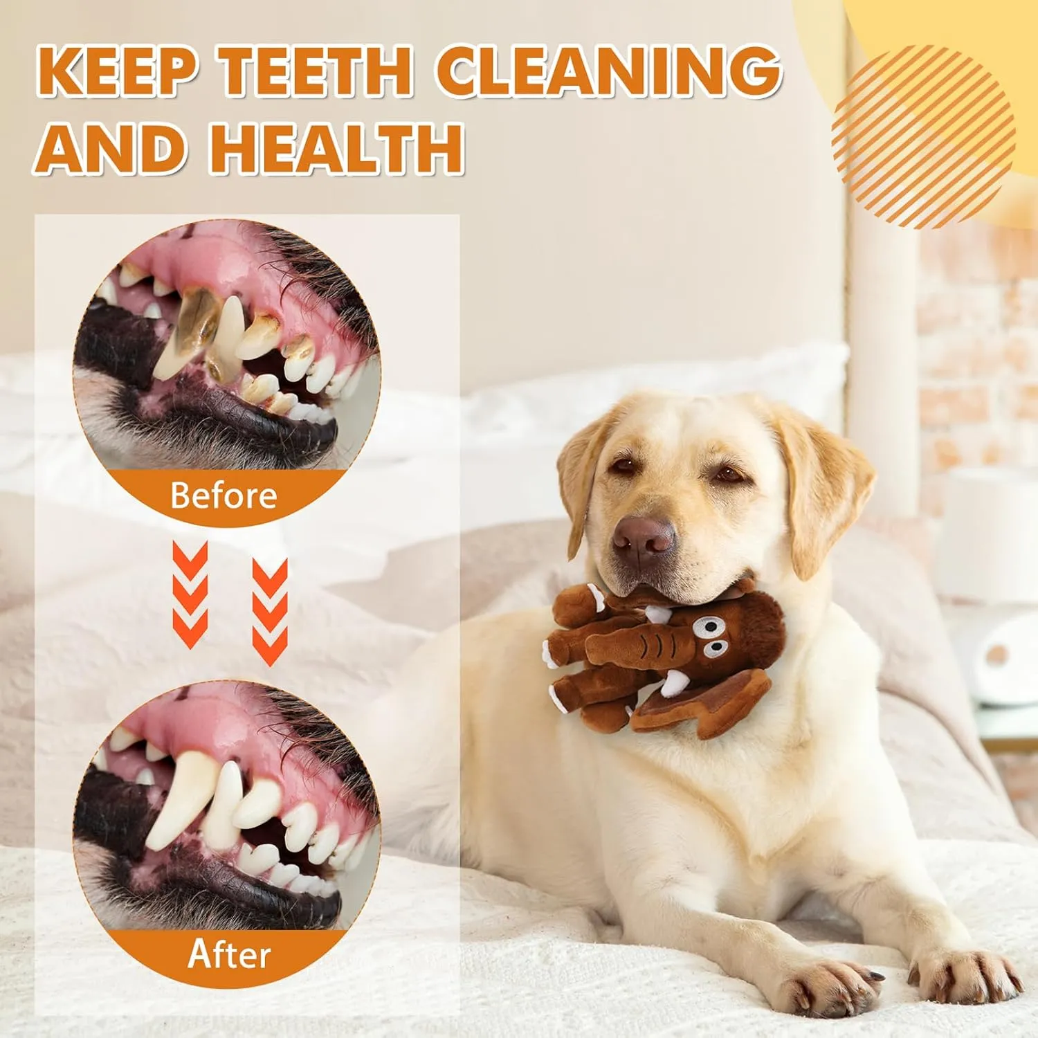 Interactive Plush Dog Squeaky Toys Fun Puppy Toy with Crinkle Paper for Interactive Chew and Play Beat Boredom with This Dog Puzzle Toy for Small Medium Large Dogs