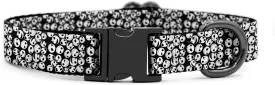 Jack Skellington Dog Collar | Comfortable Nylon Collar with Black Gunmetal Buckles (Large Collar)