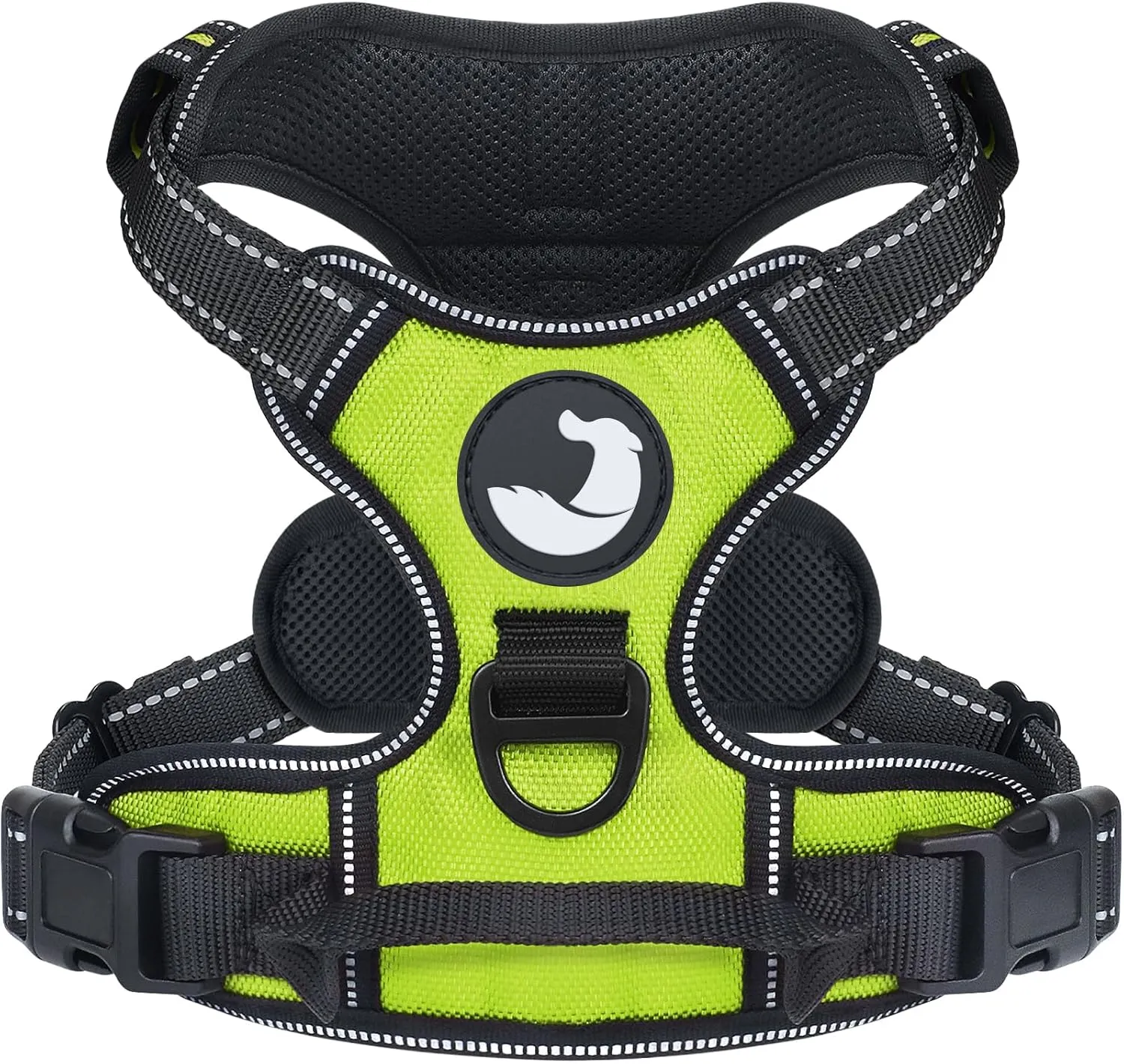 Joytale No Pull Dog Harness for Large Dogs, Reflective Pet Vest with Front Clip, Adjustable Soft Padded Harnesses with Easy Control Handle for Training and Walking, Green, L