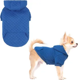 KOOLTAIL Dog Hoodie Pet Clothes Sweater with Hat and Pocket for Small Medium Large Dogs, Warm Soft Dog Cold Weather Coat, Clover Laminated Cotton Hooded Sweatshirt Outfit for Puppy Cats, Blue XS