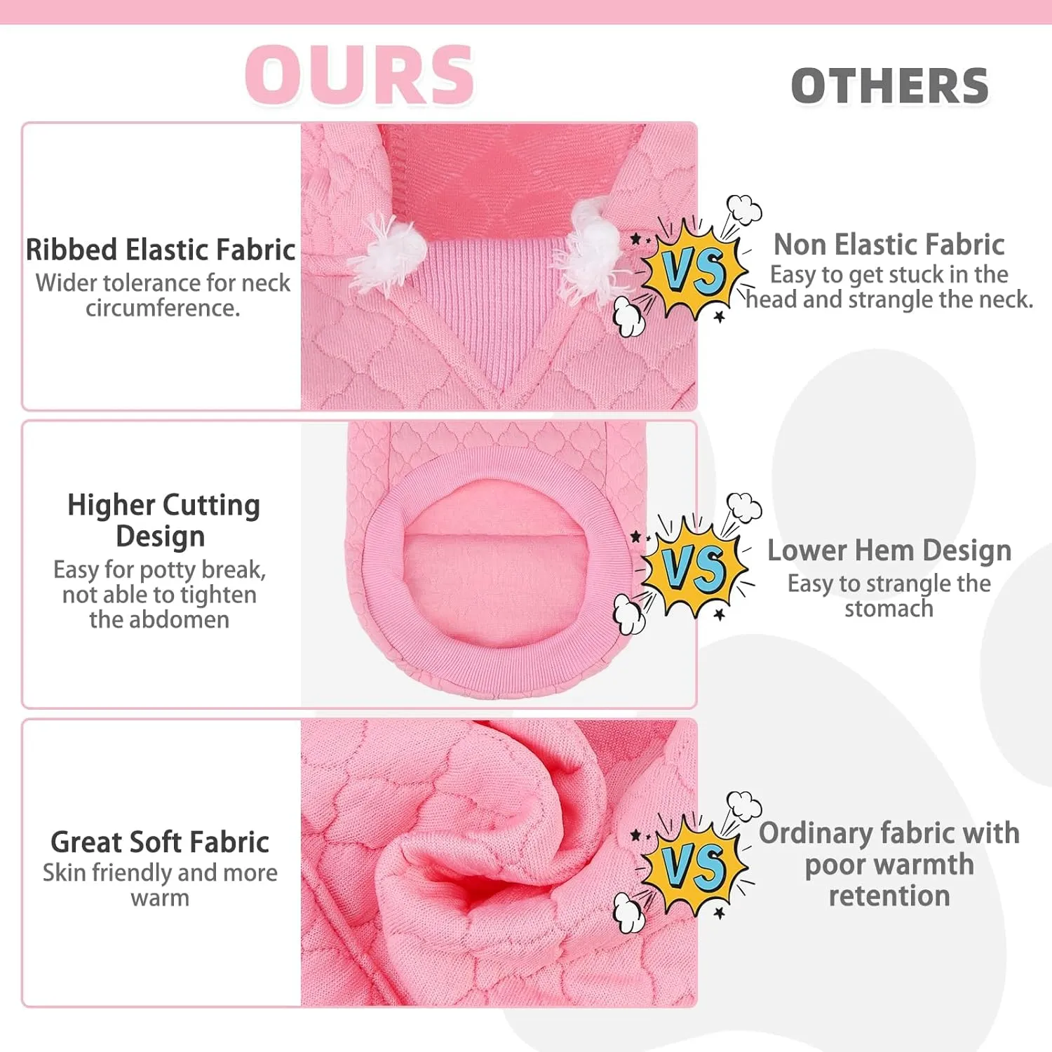 KOOLTAIL Dog Hoodie Pet Clothes Sweater with Hat and Pocket for Small Medium Large Dogs, Warm Soft Dog Cold Weather Coat, Clover Laminated Cotton Hooded Sweatshirt Outfit for Puppy Cats, Pink XXS