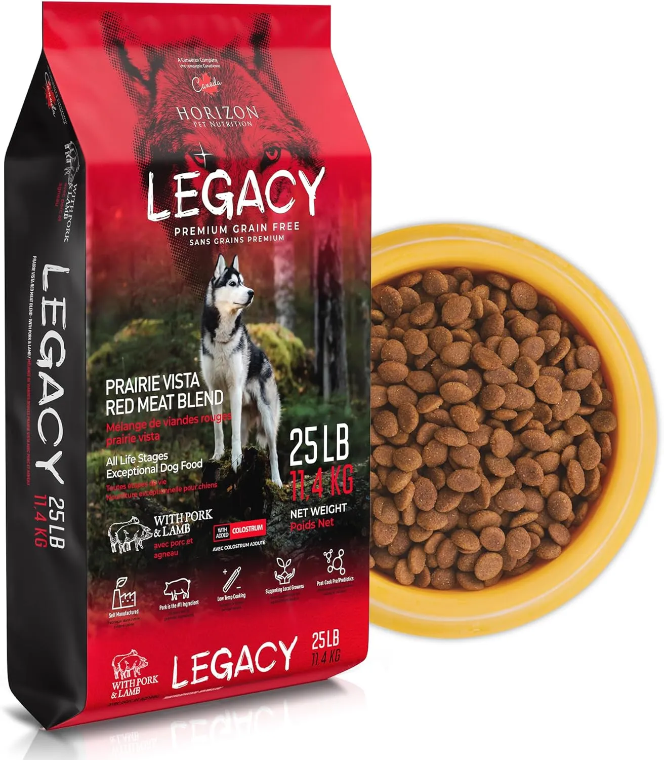 LEGACY All-Life-Stages Dry Dog Food | Prairie Vista Red Meat Dog Food Blend | Grain-Free Dog Food, Rich in Pork & Lamb | 25 lbs