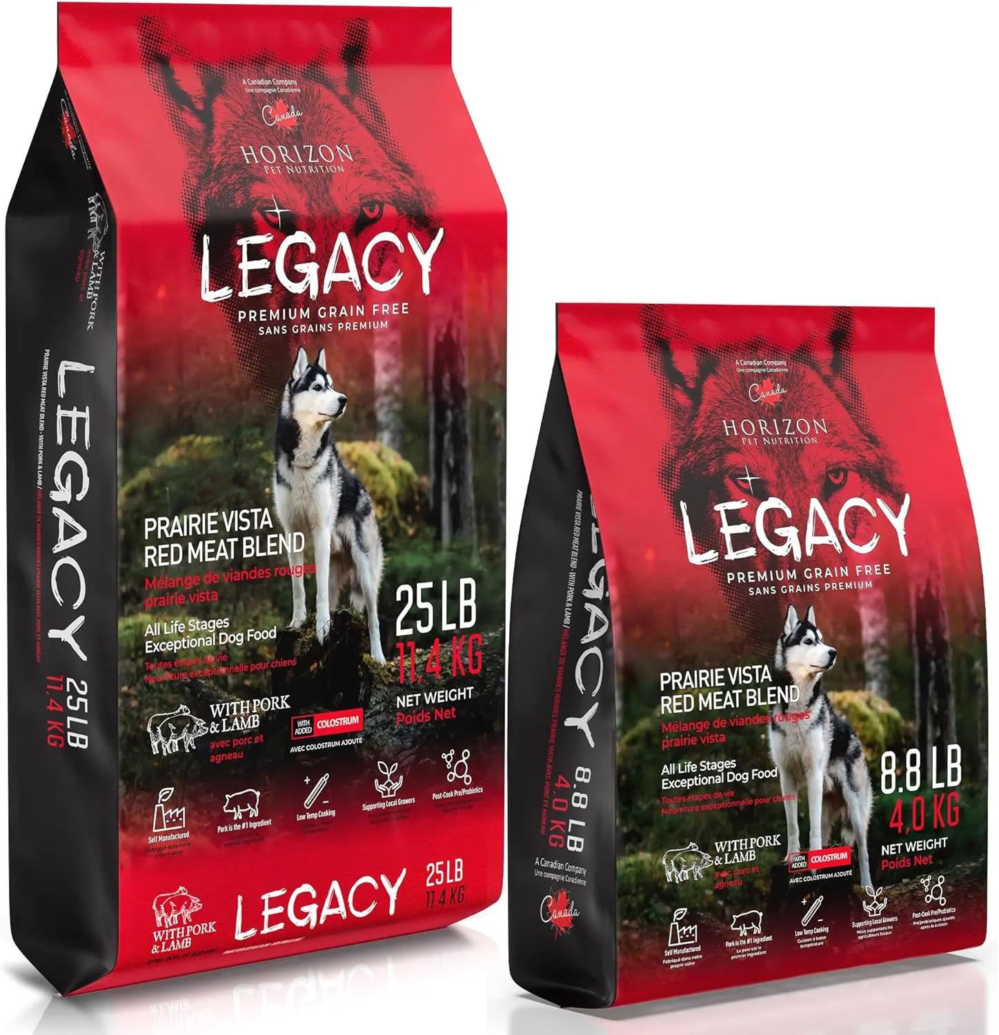 LEGACY All-Life-Stages Dry Dog Food | Prairie Vista Red Meat Dog Food Blend | Grain-Free Dog Food, Rich in Pork & Lamb | 25 lbs