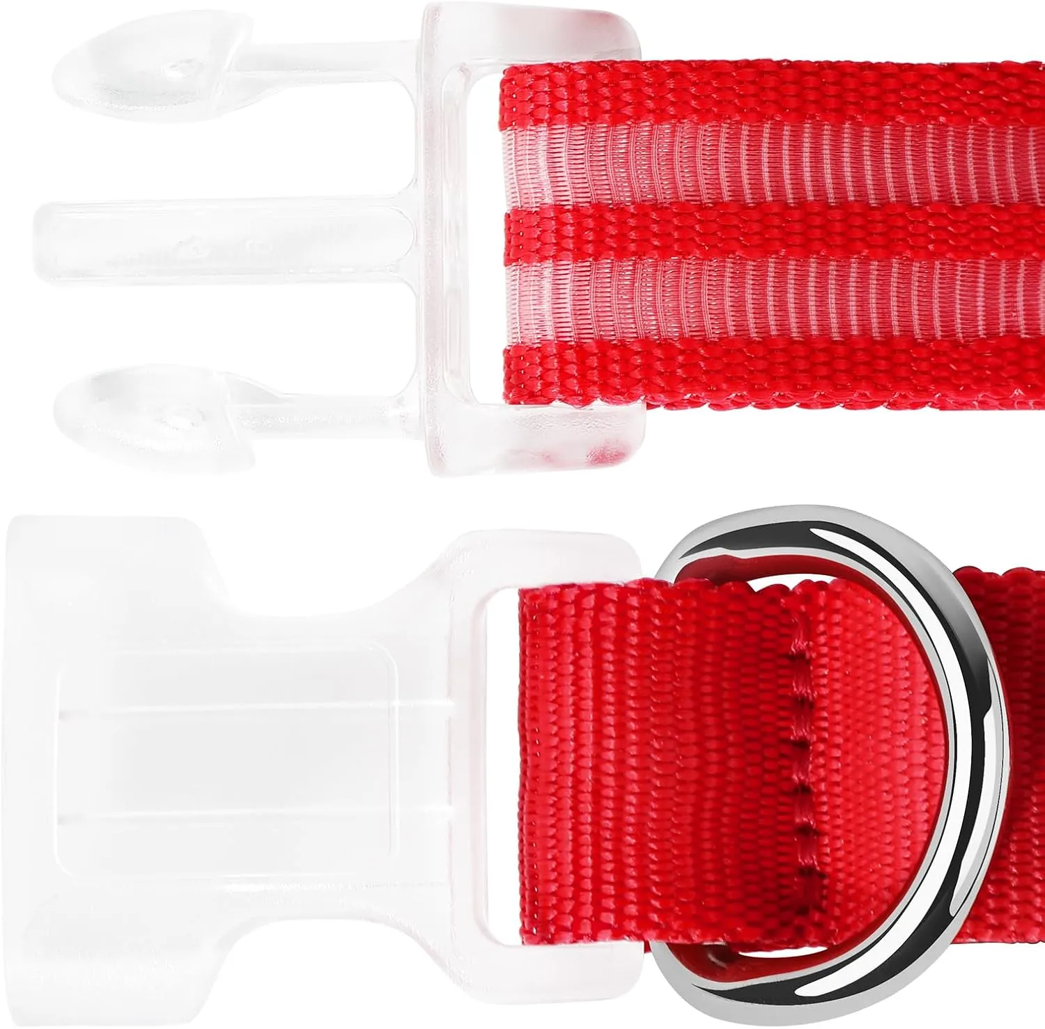 Light Up Dog Collar Rechargable,Reflective LED Collars for Small Medium Large Dogs,Lighted Dog Collars Lights for Night Walking-Waterproof,Red,M