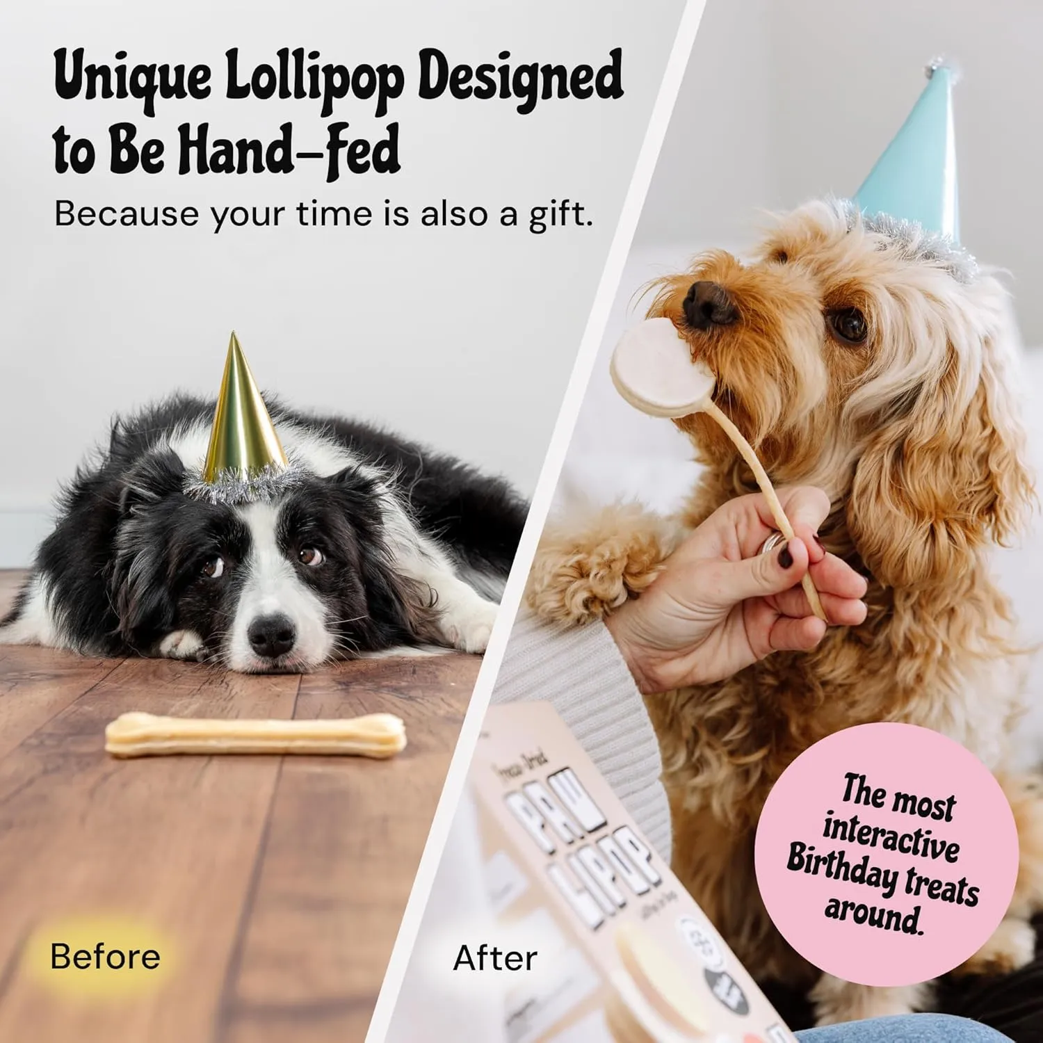 MalsiPree Lollipop Dog Birthday Treats - Low Calorie, High Protein Chicken Recipe with Digestion Friendly Pumpkin & Goat Milk - Dog Treats for Birthdays & Puppy Training (8 Pack)