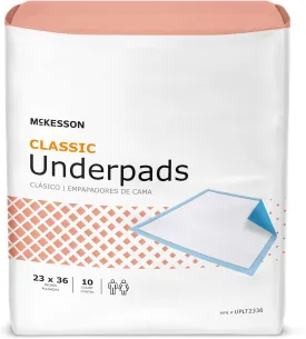 McKesson Classic Underpads, Incontinence Bed Pads 23" x 36" [150 Count], Light Absorbency, Disposable Chux Pads for Adults, Elderly, and Baby, Pee Pads