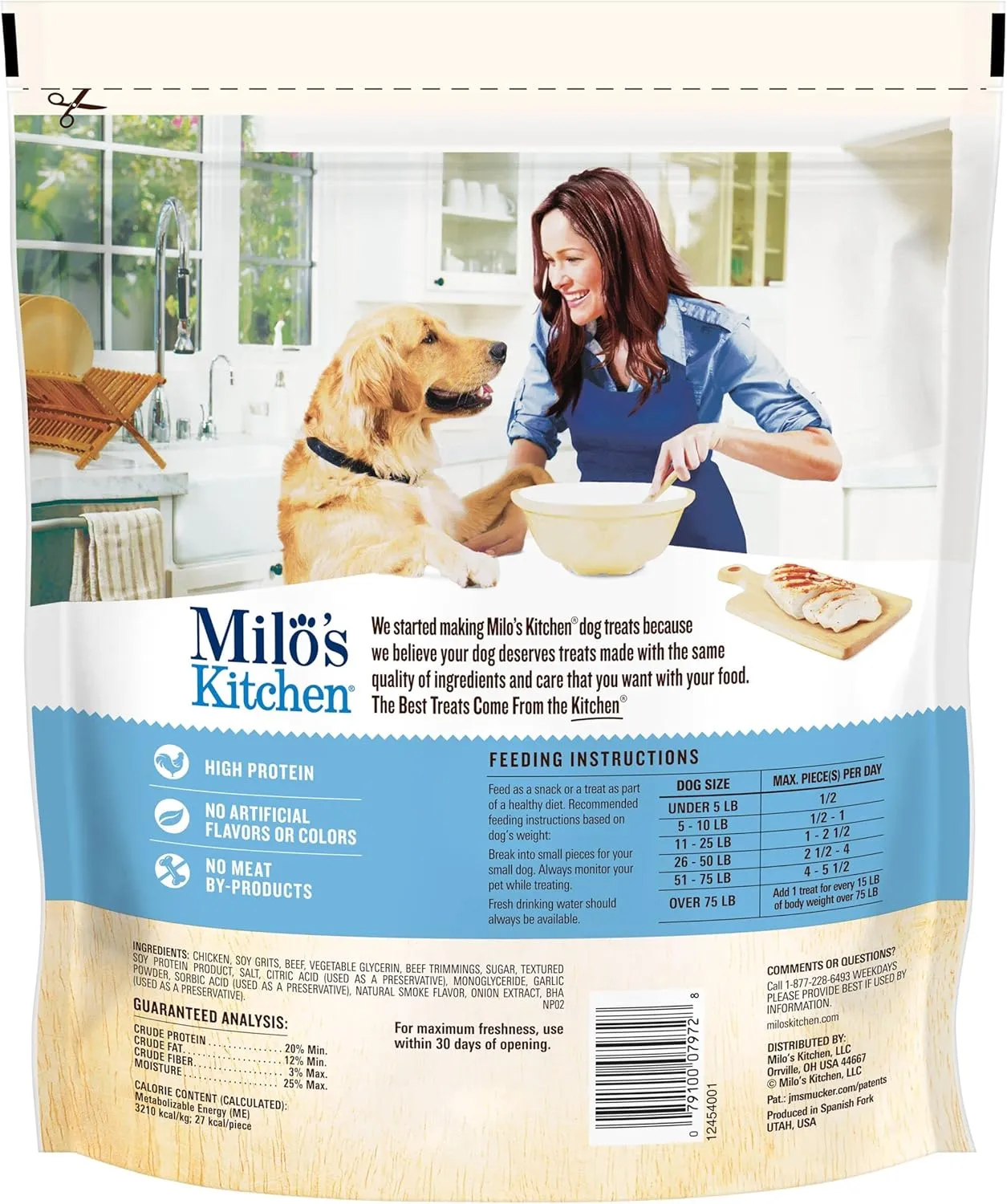 Milo's Kitchen Homestyle Dog Treats, Chicken Meatballs, 28 Ounce, High Protein, No Artificial Flavors