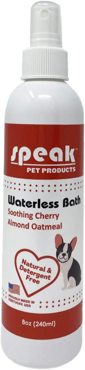 Natural Waterless Bath Spray, for Dogs, Soothing Cherry Almond Oatmeal, 8oz