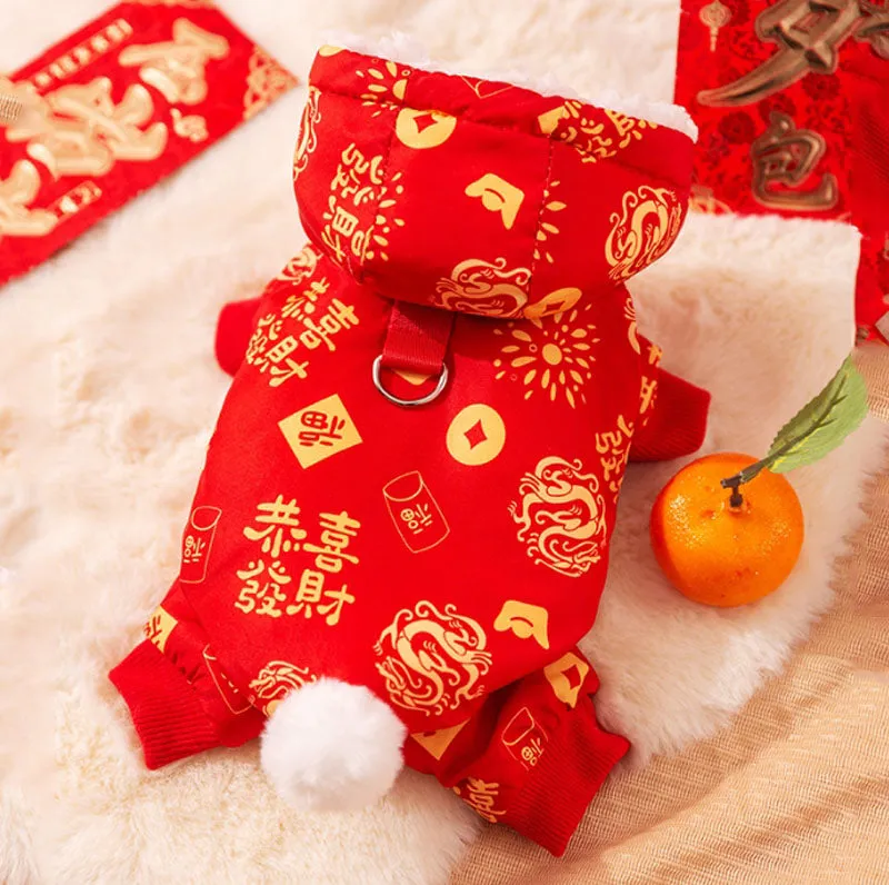 New Year clothes for small and medium-sized dogs