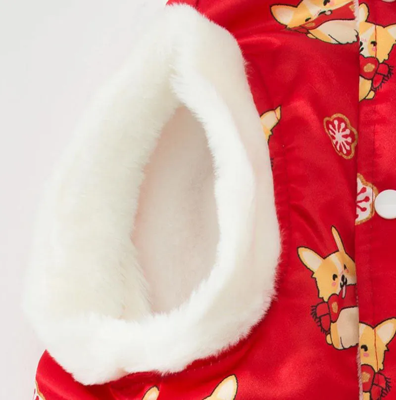 New Year's winter warm clothing for Corgi dogs in autumn and winter