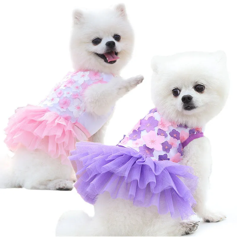 Peach Blossom Pet Veil Skirt