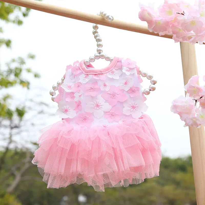Peach Blossom Pet Veil Skirt