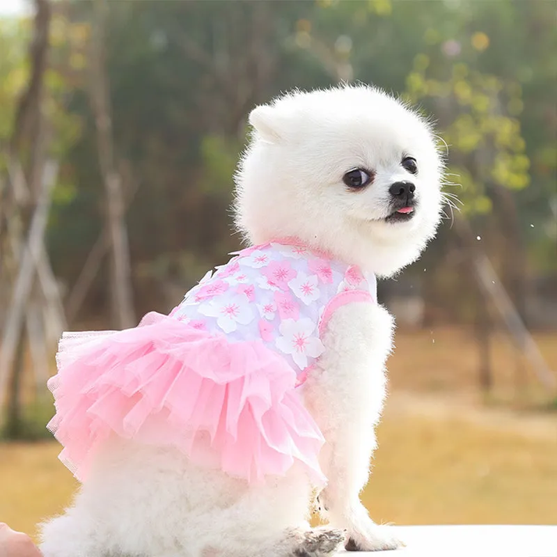 Peach Blossom Pet Veil Skirt
