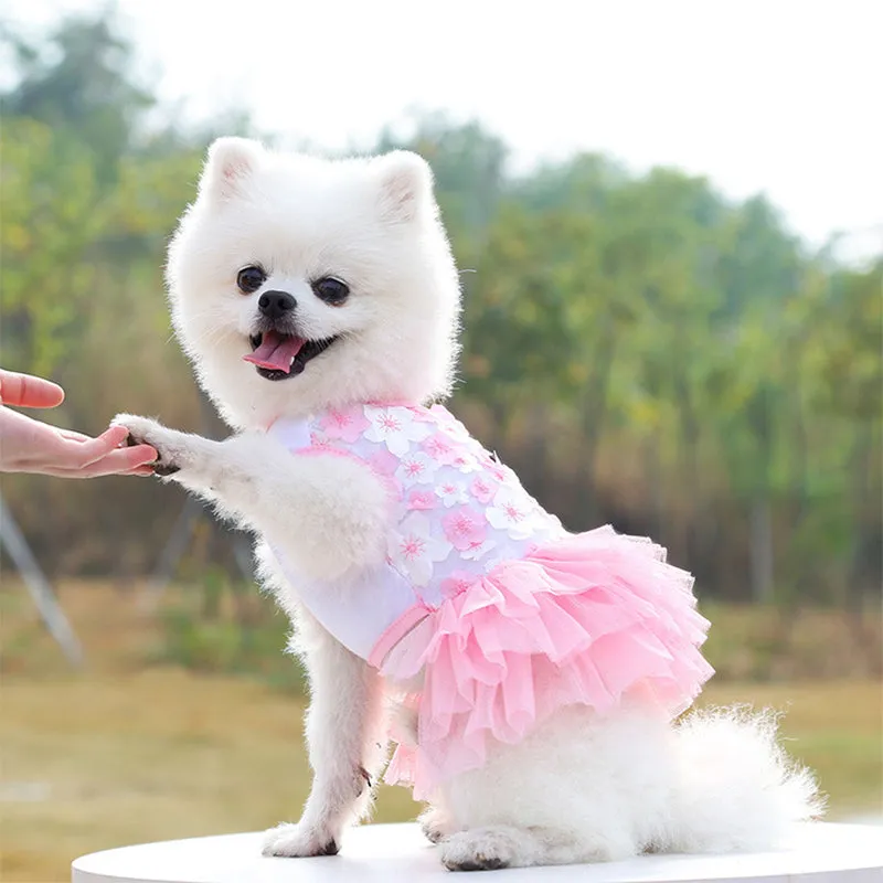 Peach Blossom Pet Veil Skirt