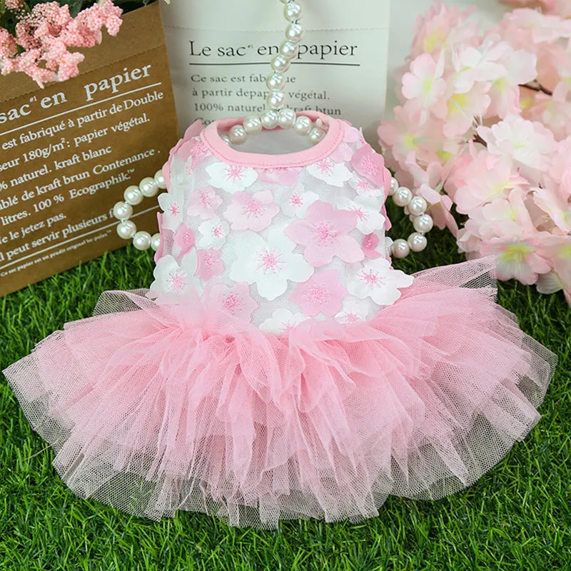 Peach Blossom Pet Veil Skirt