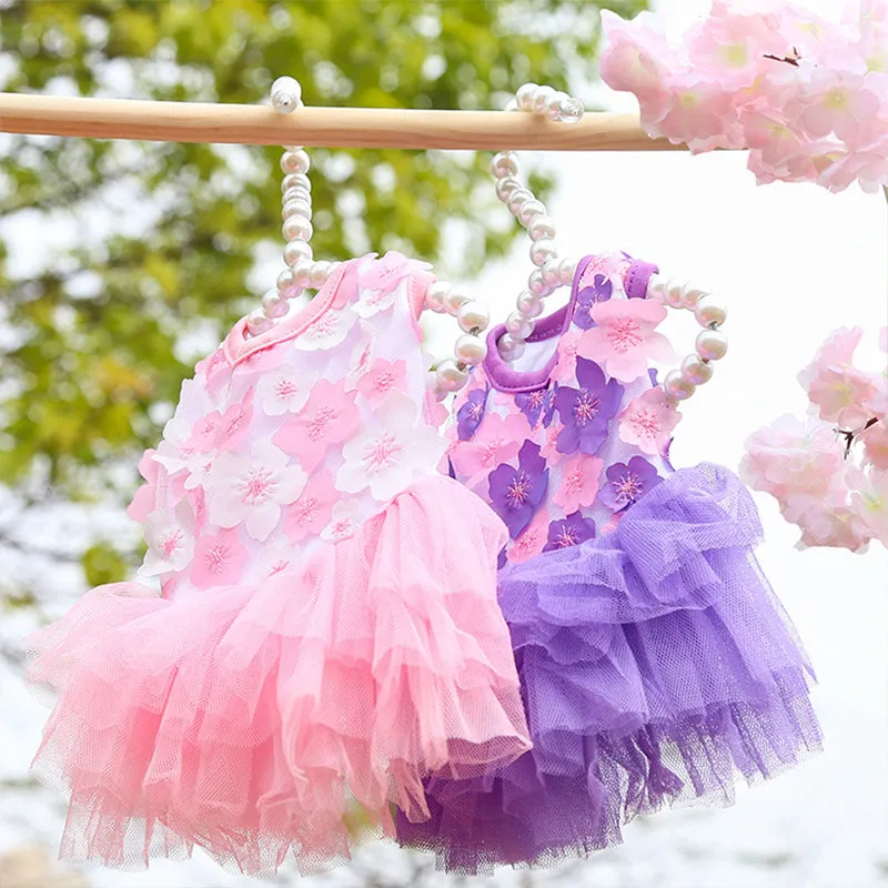 Peach Blossom Pet Veil Skirt