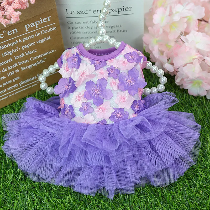 Peach Blossom Pet Veil Skirt