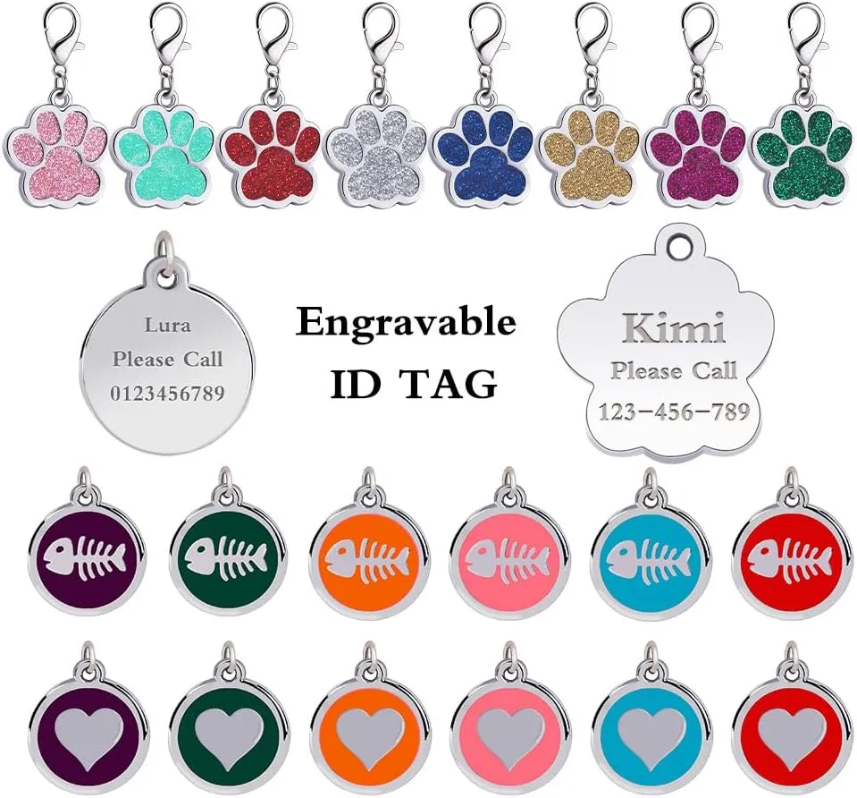 Personalized Breakaway Cat Collars with ID Tag Bell Bowtie,Safety Quick Release Customized Kitty Collars for Girls Boys Cats-Velvet Pattern-Pink