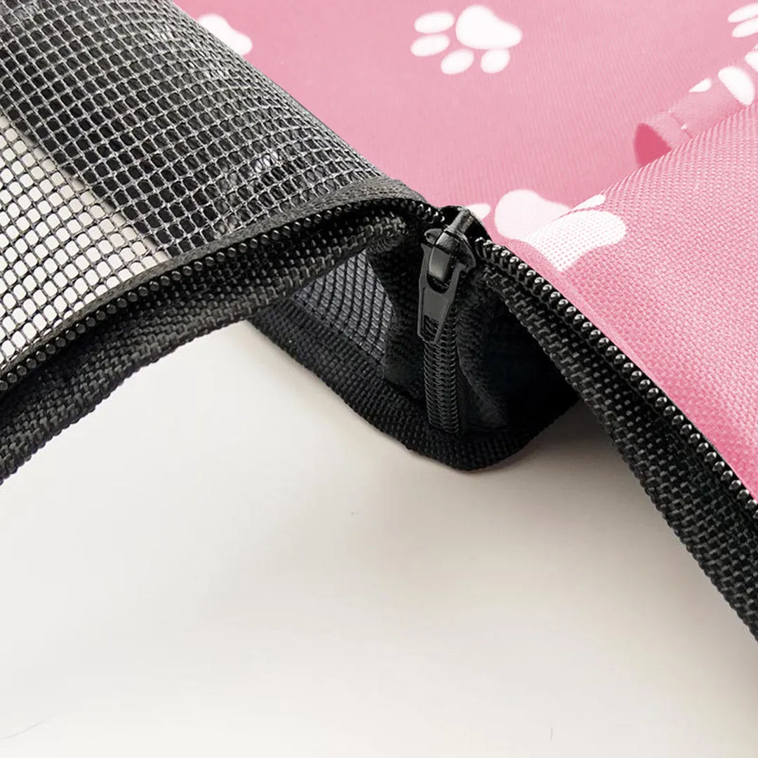 Pet Booster Car Seat Premium Waterproof Breathable Mesh Safety Travel Portable Dog Carrier Bag - Pink