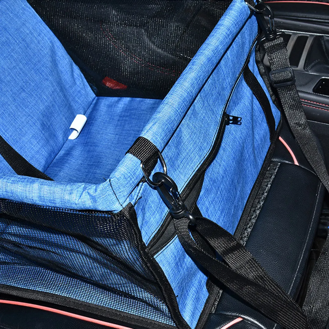 Pet Booster Car Seat Set of 2 Premium Waterproof Breathable Mesh Safety Travel Portable Dog Carrier Bag