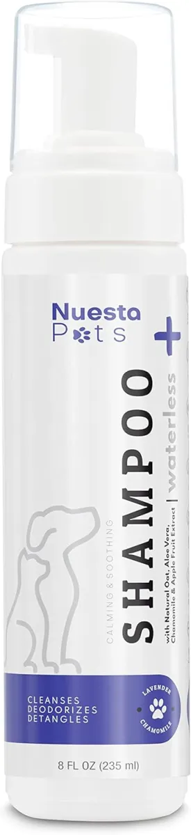 Pets Waterless No-Rinse Pet Shampoo | Soothing Hypoallergenic Gentle | time-Saving Stress-Free foaming Cleanser (1 8 fl oz Bottle Lavender)