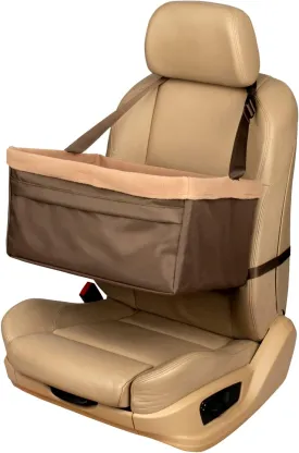 PetSafe Happy Ride Booster Seat - Dog Booster Seat for Cars, Trucks and SUVs - Easy to Adjust Strap - Durable Fleece Liner is Machine Washable and Easy to Clean - Extra Large, Brown