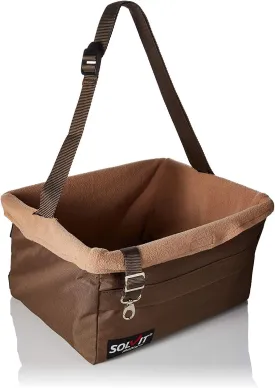 PetSafe Happy Ride Booster Seat - Dog Booster Seat for Cars, Trucks and SUVs - Easy to Adjust Strap - Durable Fleece Liner is Machine Washable and Easy to Clean - Medium, Brown