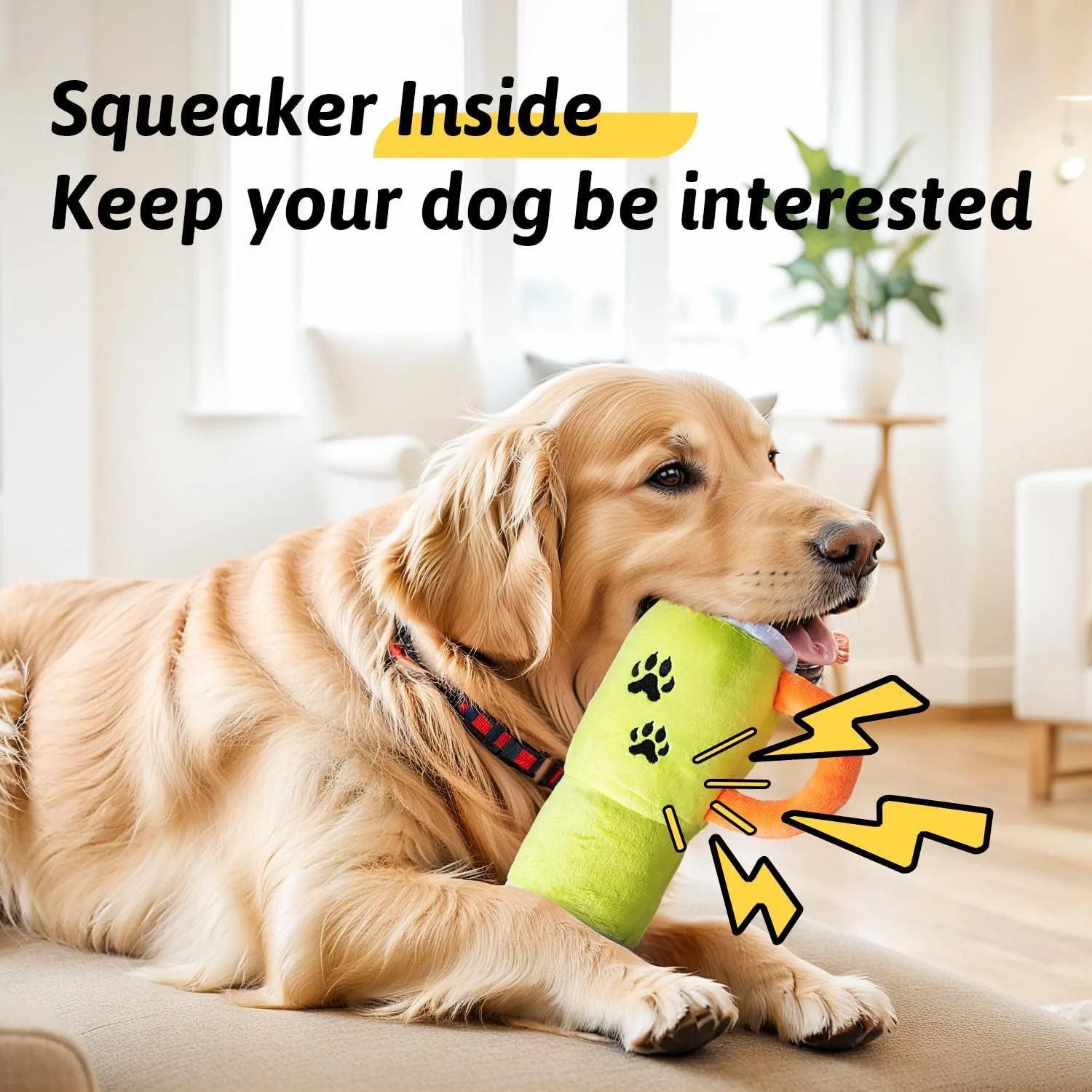 Plush Dog Toys for Aggressive Chewers, Stuffed Dog Toy, Cute Squeaky Dog Toys for Small Dogs, Soft Pet Toys for Puppy Teething, Interactive Dog Chew Toys for Medium Dogs