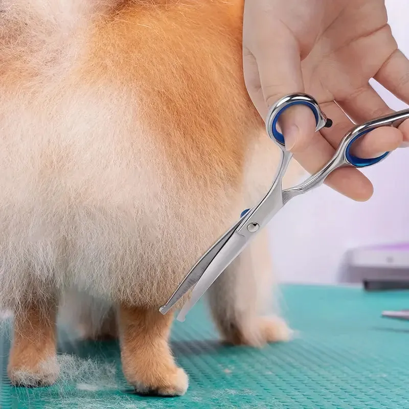 Premium Stainless Steel Grooming Scissors Set for Pet with Safety Round Tip