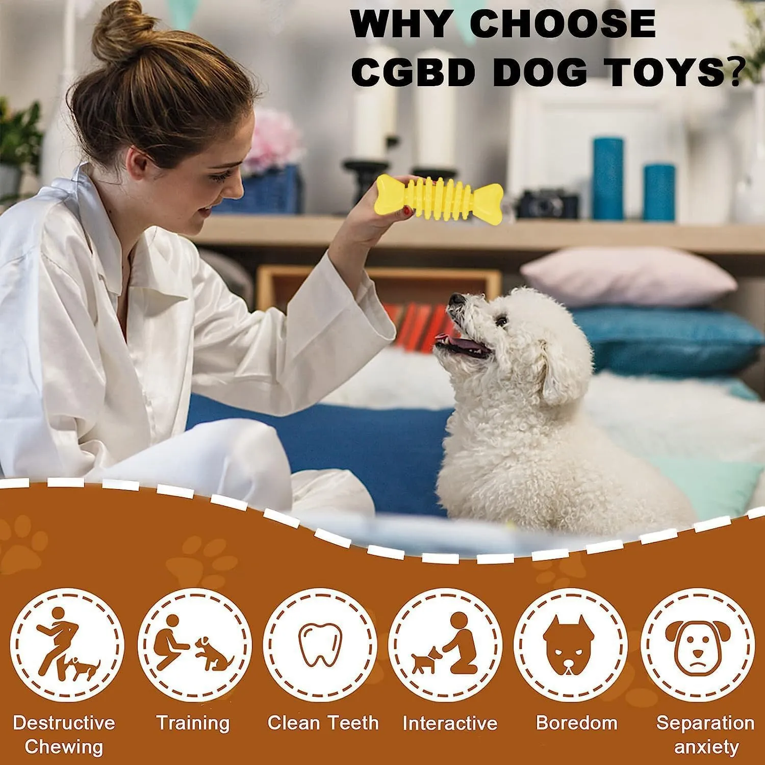 Puppy Toys, 6 Pack Dog Chew Toys for Puppy, Cute Yellow Small Dog Toys, Teething Toys for Puppies, Soft Durable Interactive Chew Toy for Small Dogs