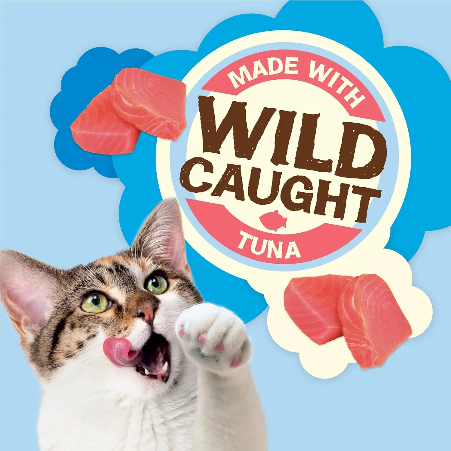 Purina Friskies Natural Cat Treats, Party Mix Natural Yums With Wild Tuna - (Pack of 10) 2.1 oz. Pouches