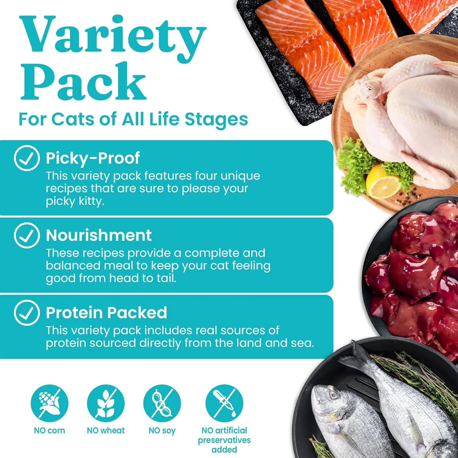 Solid Gold Wet Cat Food for Adult & Senior Cats 12 Pack - Surf & Turf Wet Cat Food Variety Pack - Made with Real Protein for Healthy Digestion and Sensitive Stomach