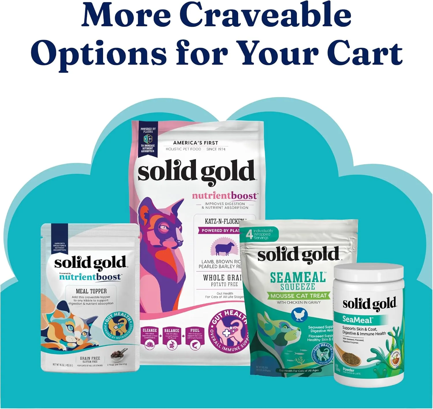 Solid Gold Wet Cat Food for Adult & Senior Cats 12 Pack - Surf & Turf Wet Cat Food Variety Pack - Made with Real Protein for Healthy Digestion and Sensitive Stomach