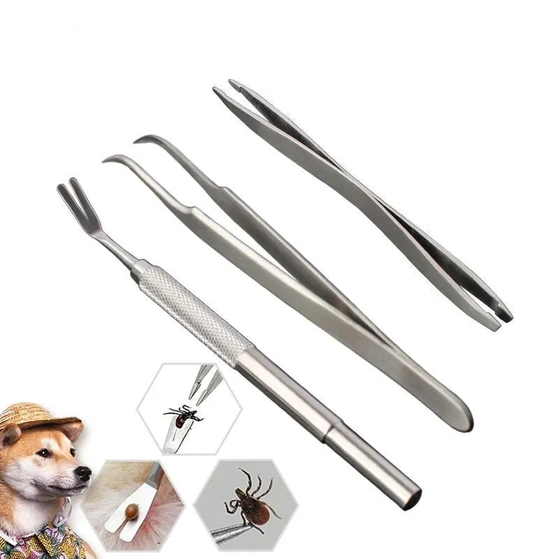 Stainless Steel Pet Tick & Flea Removal Tool Set