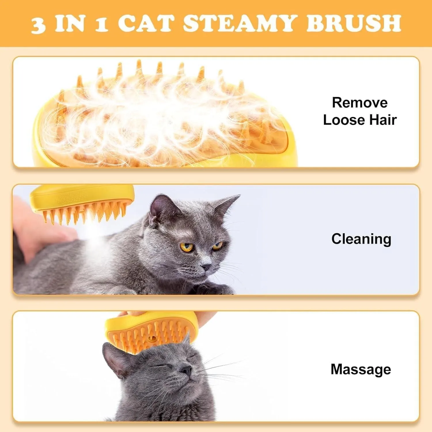 Steaming Pet Hairbrush