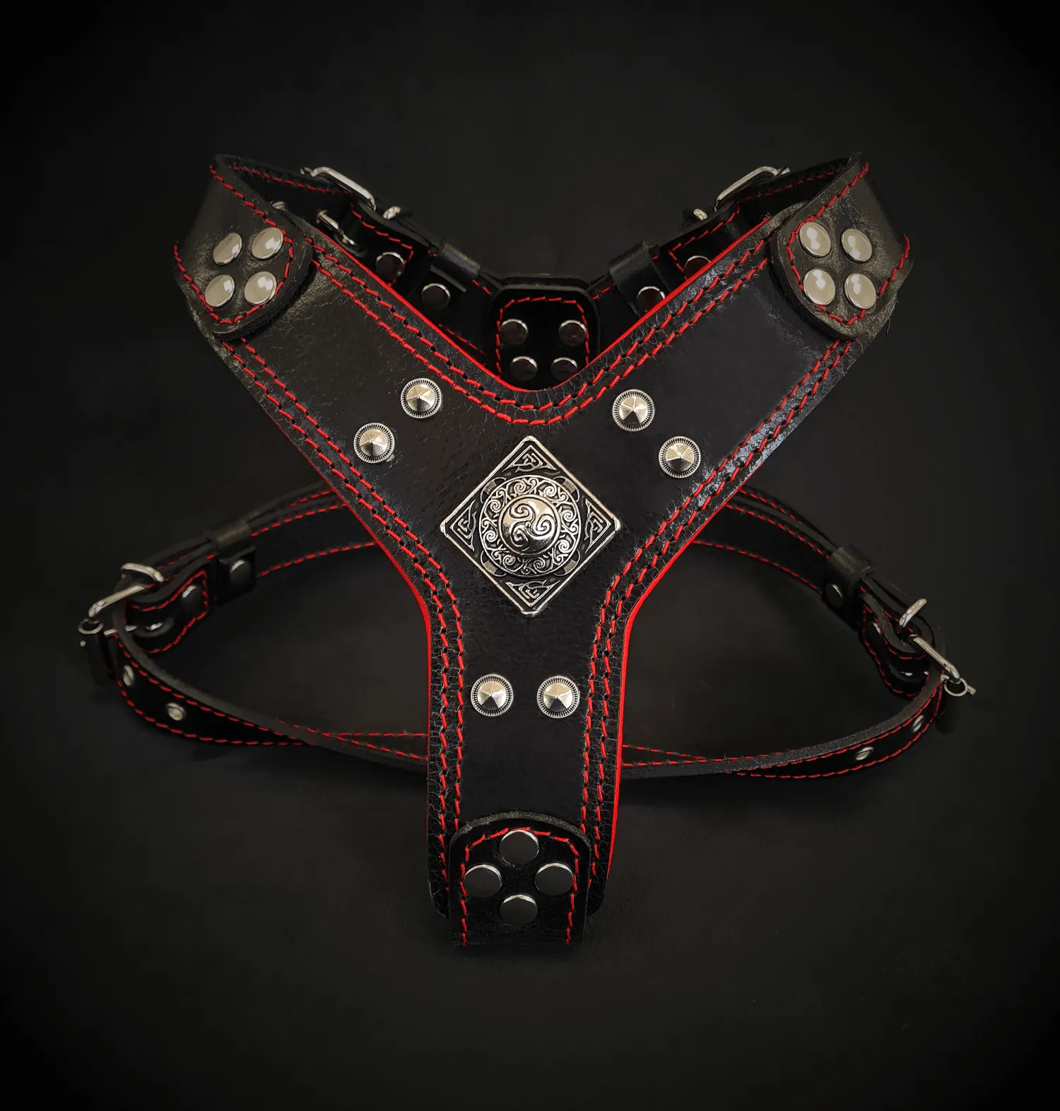 The ''Eros'' harness Black & Red Small to Medium Size