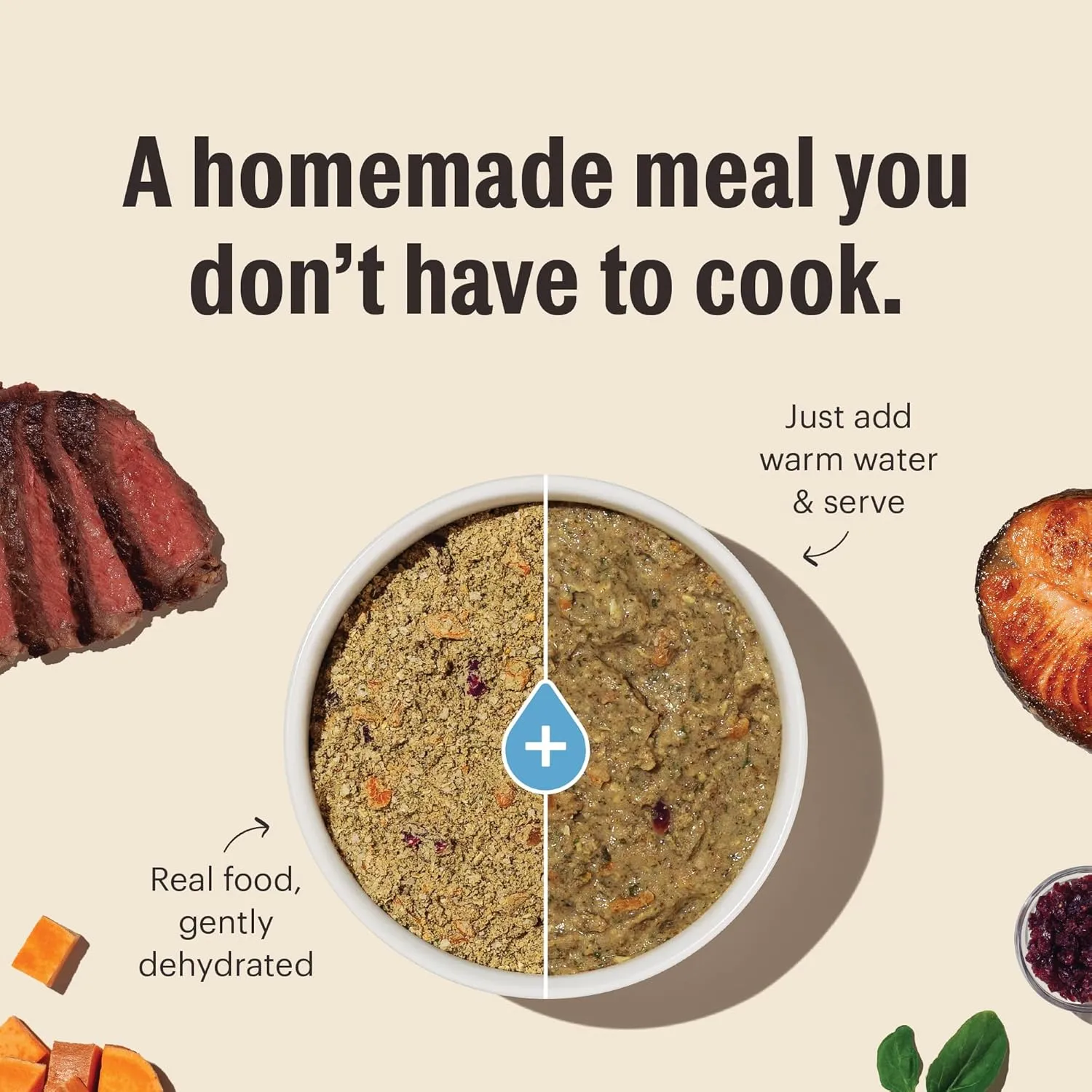 The Honest Kitchen Human Grade Dehydrated Grain Free Dog Food  Complete Meal or Dog Food Topper  Chicken 2 lb (makes 8 lbs)