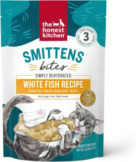 The Honest Kitchen Smittens Bites: Heart-Shaped White Fish Cat Treats, 1.5 oz Bag