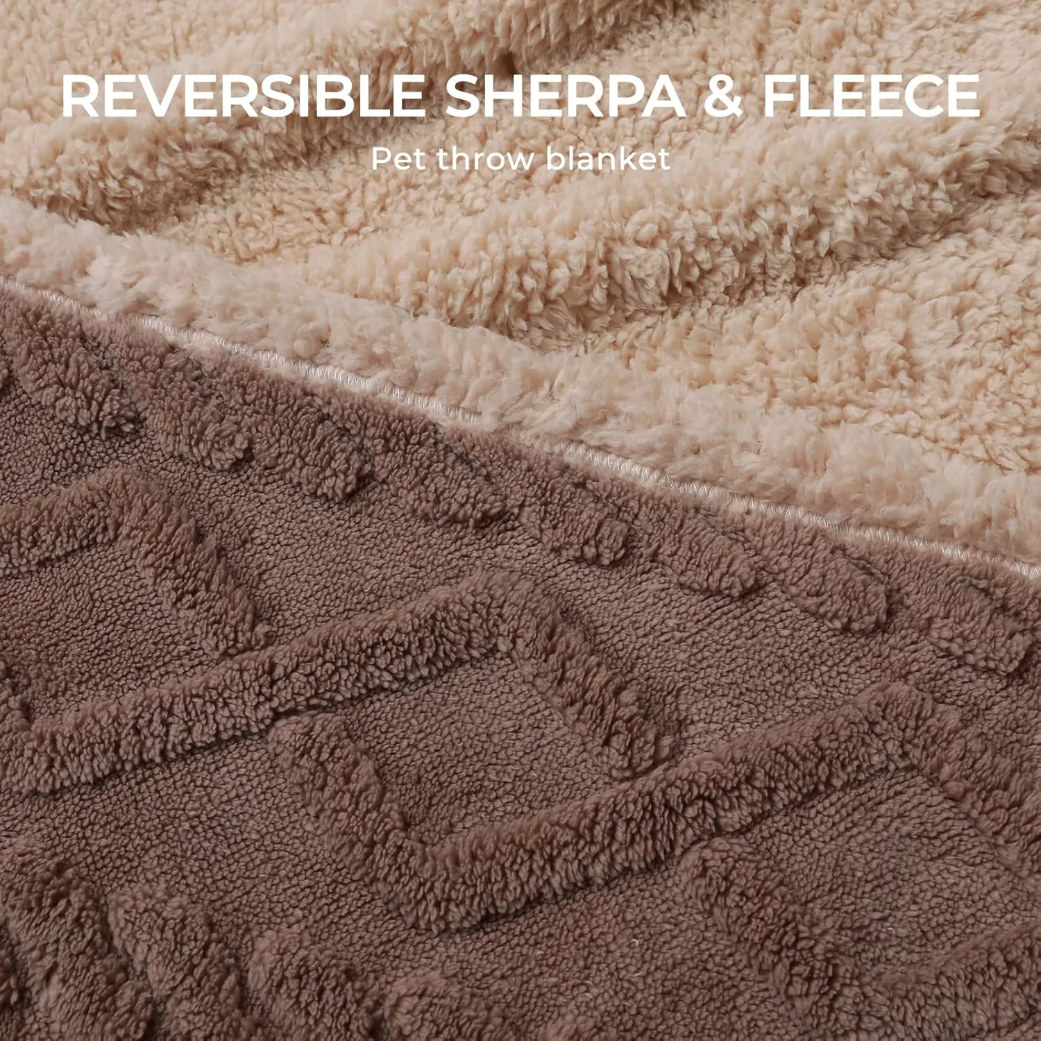 Waterproof Pet Blanket, Liquid Pee Proof Dog Blankets for Sofa Bed Couch, Reversible Sherpa Fleece Furniture Protector Cover for Small Medium Large Dogs Cats,Khaki Small40" x 28"