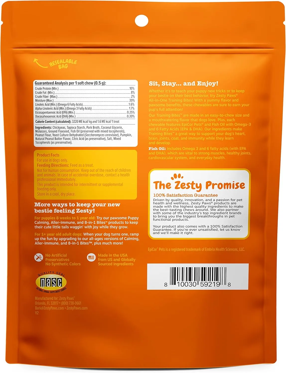 Zesty Paws Training Treats for Dogs & Puppies - Healthy Dog Treats for Hip, Joint & Muscle Health - Puppy Training Treats - for All Breeds and Ages - Dog Treats for Training - PB Flavor - 12oz