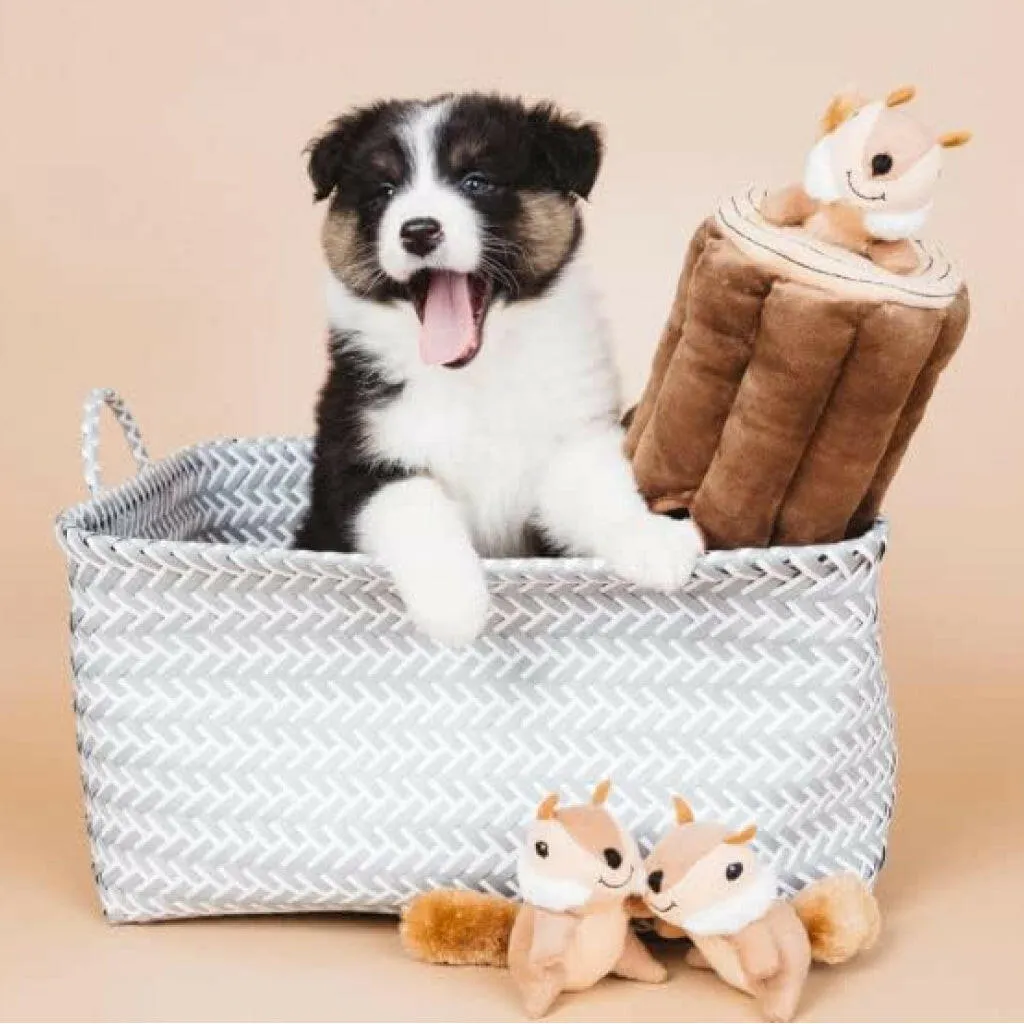 Zippy Paws Burrow Chipmunks 'n Log - Interactive Log Toy for Dogs