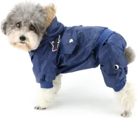 ZUNEA Padded Waterproof Small Dog Winter Jumpsuit Pet Puppy Jacket Coat Fleece Warm Snowsuit Airman Chihuahua Yorkie Outfits Clothes Apparel Blue S